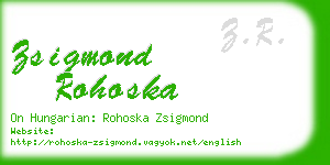 zsigmond rohoska business card